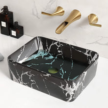 Load image into Gallery viewer, 15.7 Inch Above Counter Porcelain Bathroom Vessel Vanity Sink Art Basin
