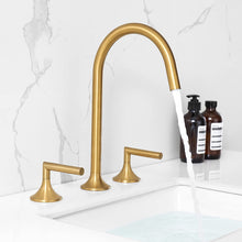 Load image into Gallery viewer, 8 Inch Brushed Gold Bathroom Sink Faucet
