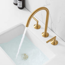 Load image into Gallery viewer, 8 Inch Brushed Gold Bathroom Sink Faucet
