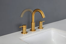 Load image into Gallery viewer, 8 Inch Brushed Gold Bathroom Faucet with Overflow Pop-Up Drain
