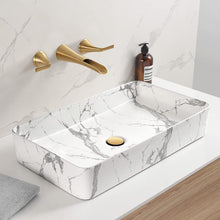 Load image into Gallery viewer, 23.6 Inch Rectangular Ceramic Bathroom Vessel Sink with Modern Pattern
