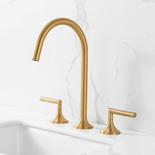 Load image into Gallery viewer, 8 Inch Brushed Gold Bathroom Sink Faucet
