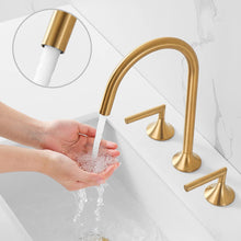 Load image into Gallery viewer, 8 Inch Brushed Gold Bathroom Sink Faucet
