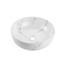 Load image into Gallery viewer, 16.3 Inch Round Ceramic Bathroom Vessel Sink with Modern Pattern
