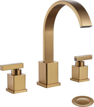 Load image into Gallery viewer, Brushed Gold Bathroom Faucet with Overflow Pop-Up Drain
