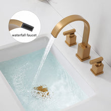 Load image into Gallery viewer, Brushed Gold Bathroom Faucet with Overflow Pop-Up Drain
