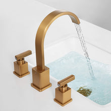 Load image into Gallery viewer, Brushed Gold Bathroom Faucet with Overflow Pop-Up Drain
