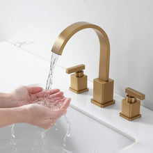 Load image into Gallery viewer, Brushed Gold Bathroom Faucet with Overflow Pop-Up Drain
